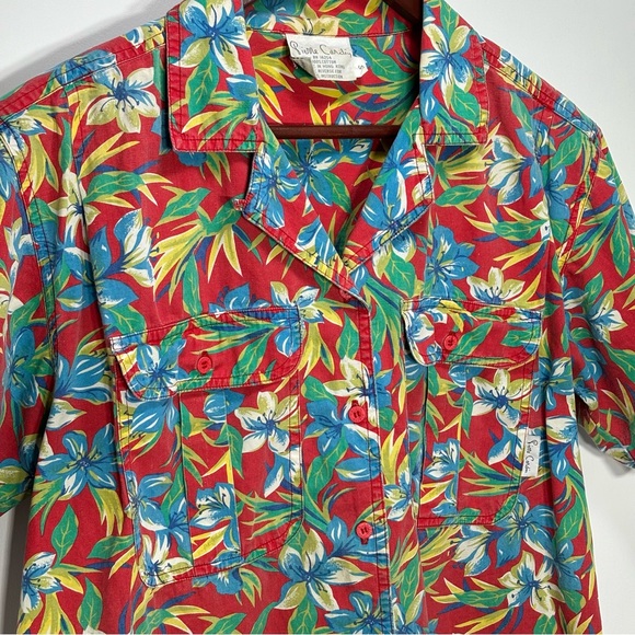 Vintage Pierre Cardin Women’s Size Small Hawaiian Floral Shirt Short Sleeve - Picture 3 of 6